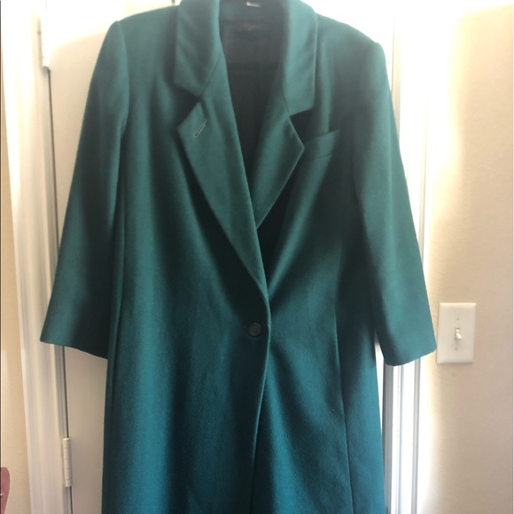 ADOLFO CLASSICS LONG GREEN COAT - Picture 3 of 11